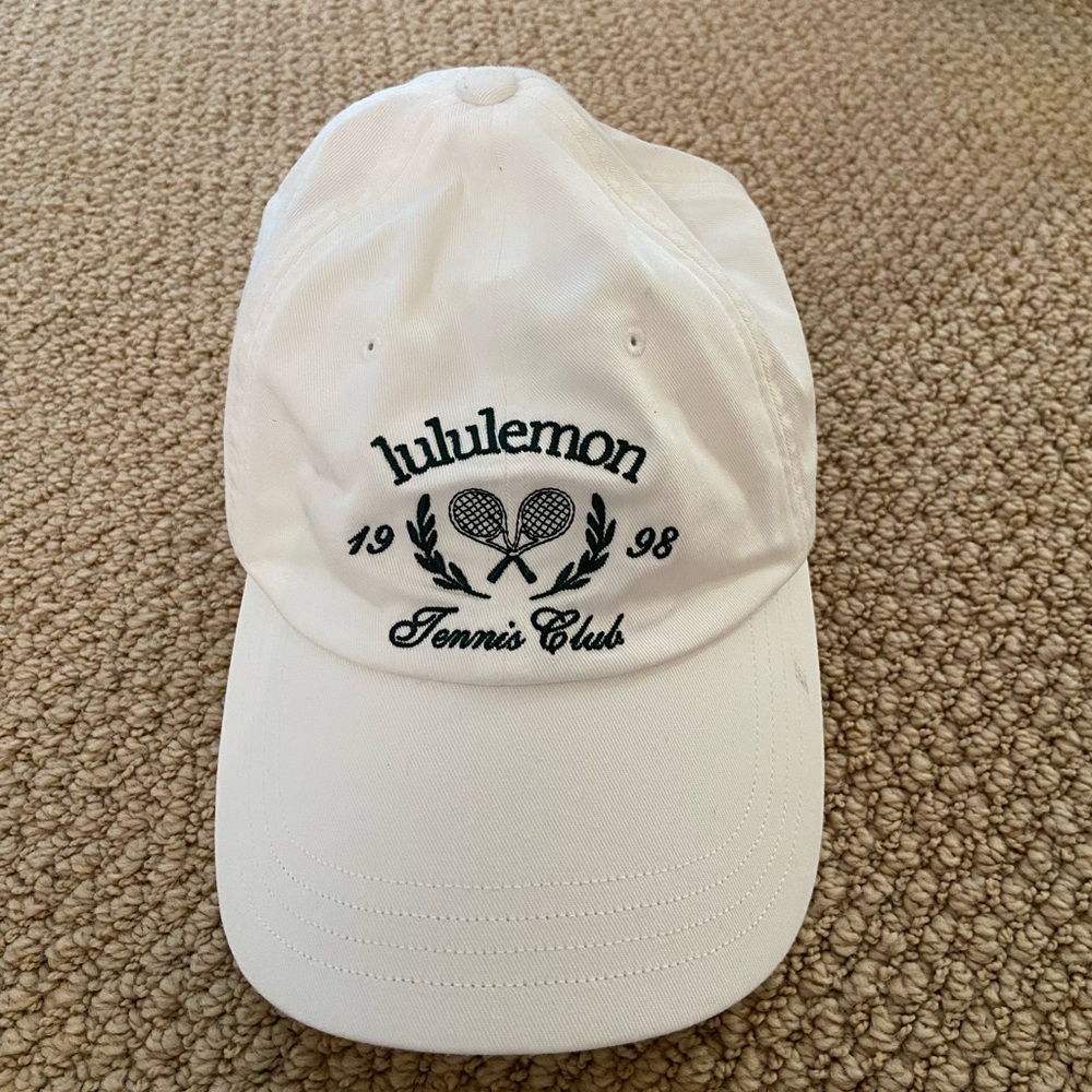 lululemon athletica White Tennis Club Baseball Cap with Green Embroidery
